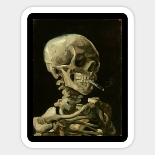 Vincent Van Gogh (Skull with Cigarette, 1885) Art Poster Print Sticker